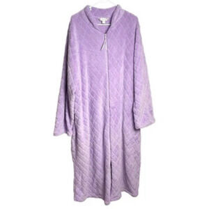 Celestial Dreams Robe House Coat Womens 3X Lilac Full Zip Pockets Lounge Long